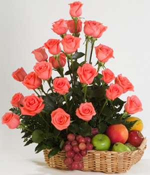 canasta de rosas y frutas buenos aires